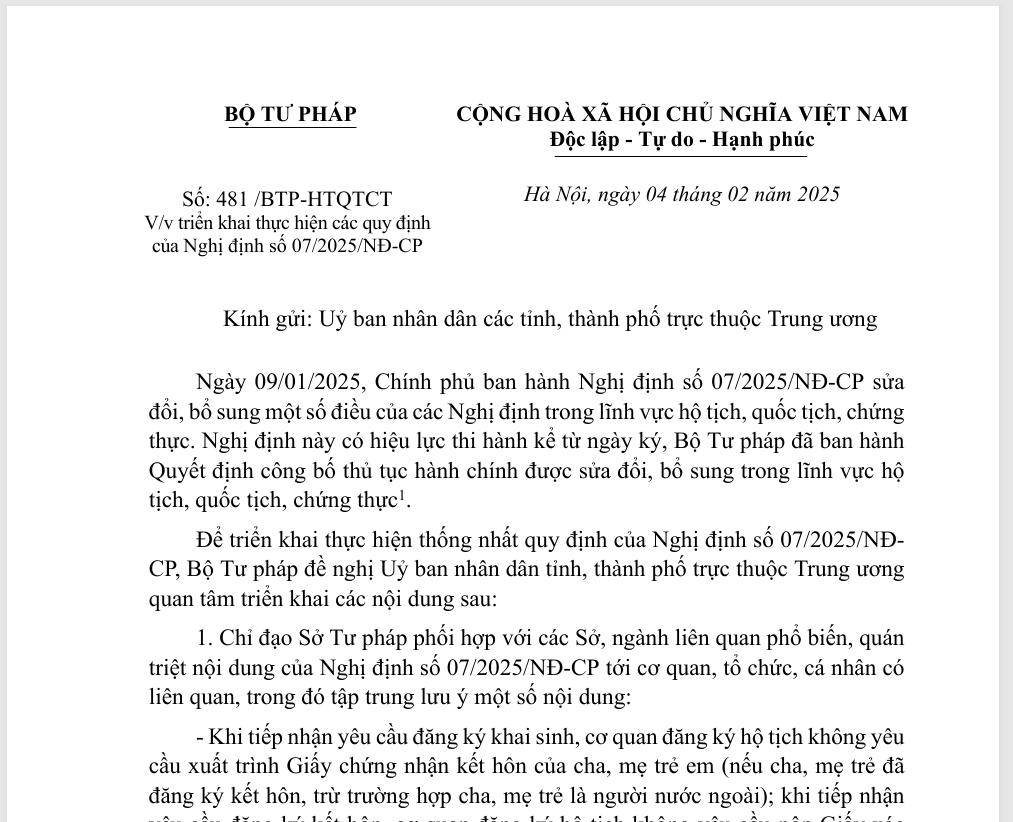 Không cần giấy xác nhận tình trạng hôn nhân khi đăng ký kết hôn