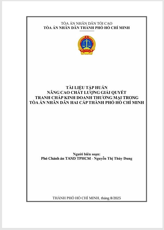 Tài liệu tập huấn – Tranh chấp kinh doanh thương mại Tháng 08.2025