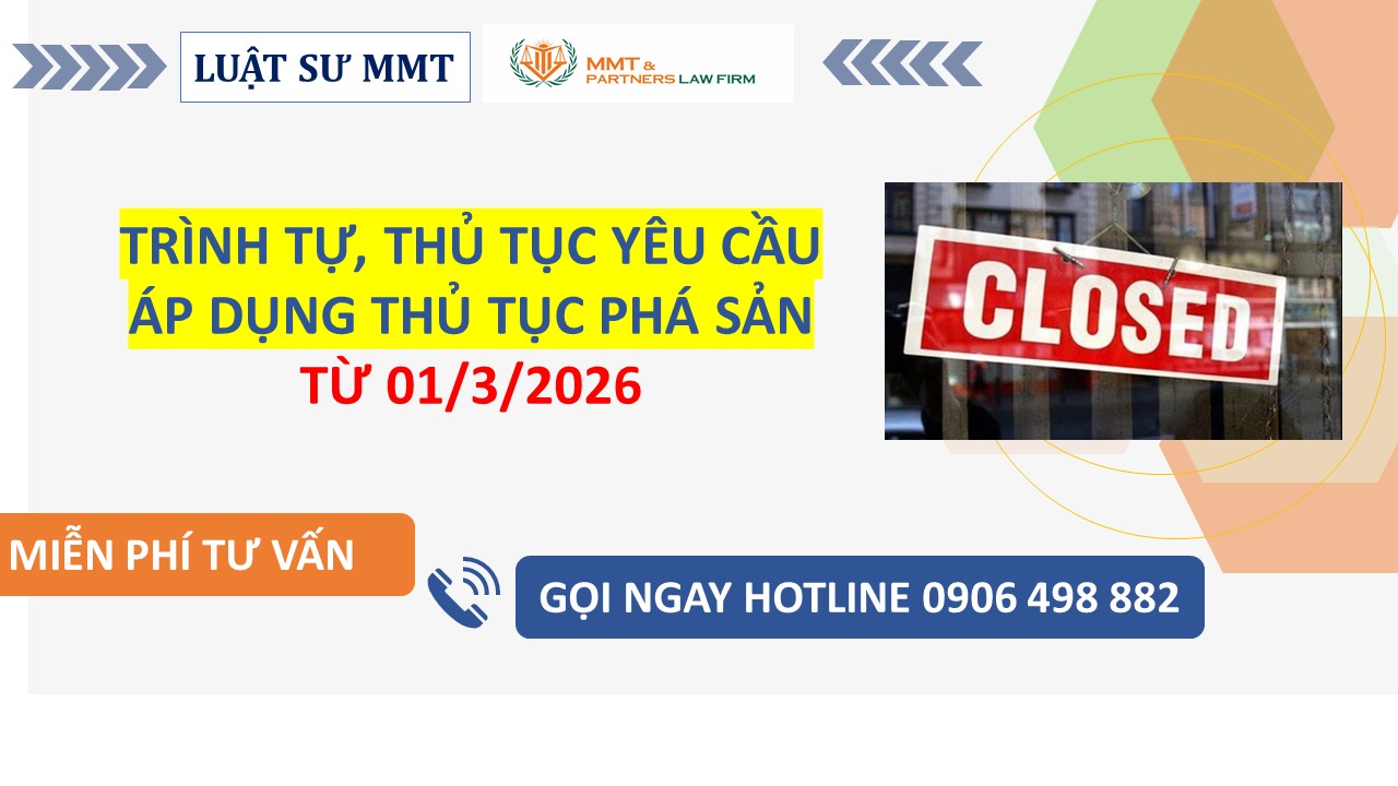 Trình tự, thủ tục yêu cầu áp dụng thủ tục phá sản doanh nghiệp từ 01/3/2026 – Luật phục hồi, phá sản 2025