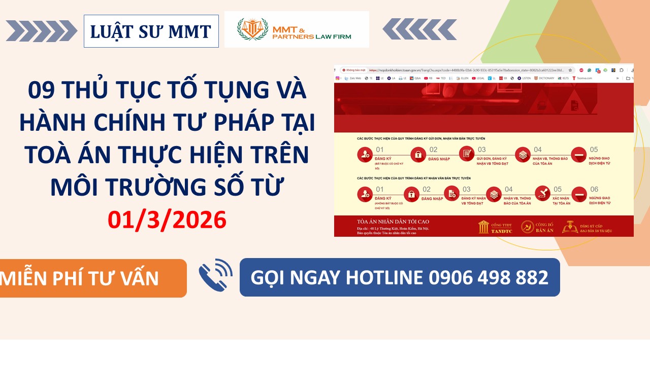 9 thủ tục tố tụng và hành chính thực hiện online tại Tòa án từ 01/3/2026