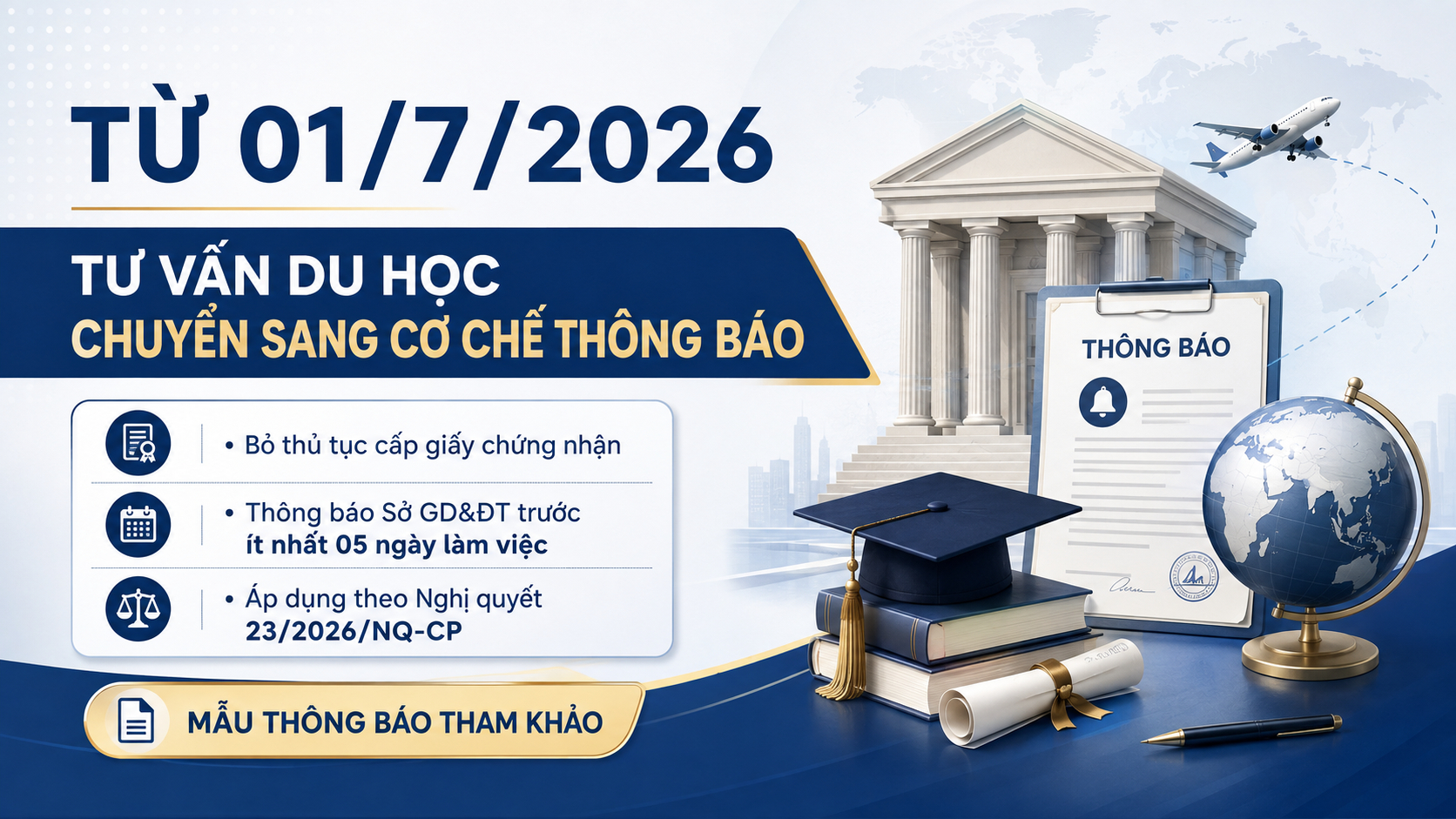 Mẫu Thông báo kinh doanh dịch vụ tư vấn du học gửi Sở GDDT từ 01/7/2026